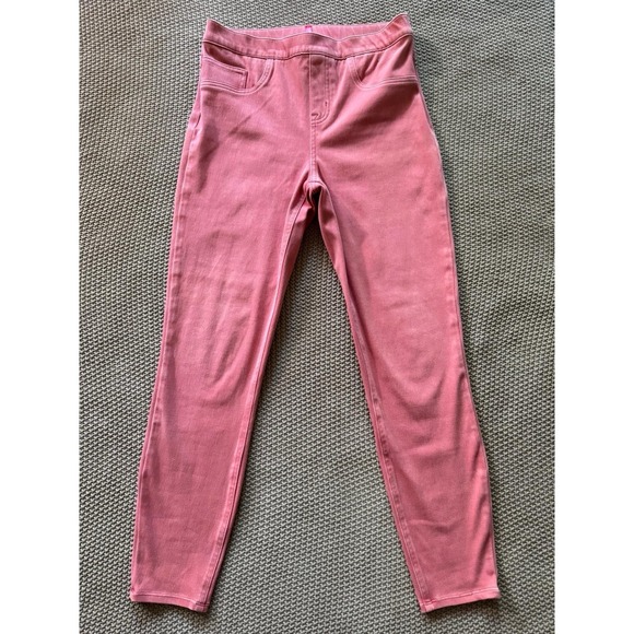 Spanx Women Pink‎ Red Jean-ish Ankle Leggings Pull On Stretch Size Medium - Picture 1 of 10